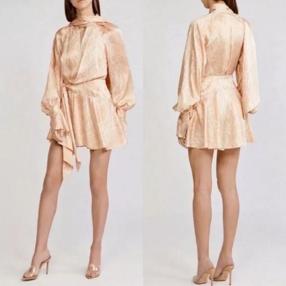 NWT Acler Bradley Cobra Wrap Long Sleeve Mini Dress Womens size US 10